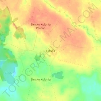 Sielsko topographic map, elevation, terrain