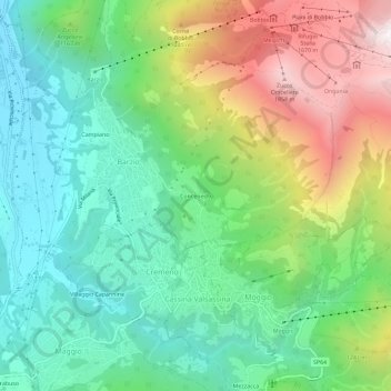 Concenedo topographic map, elevation, terrain