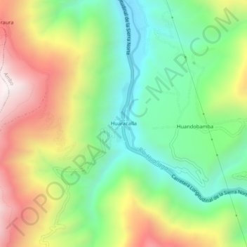 Huaracalla topographic map, elevation, terrain