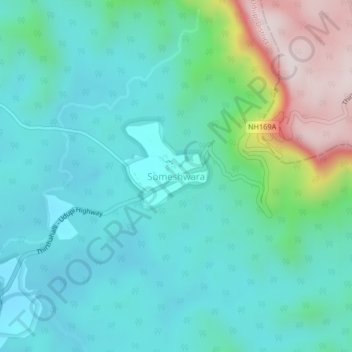 Someshwara topographic map, elevation, terrain