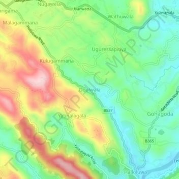 Doolwala topographic map, elevation, terrain