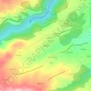 Casteligo topographic map, elevation, terrain