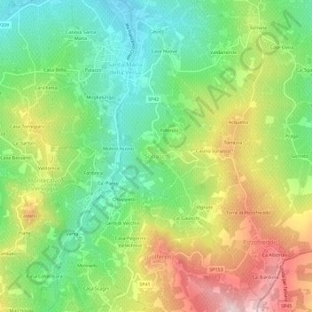 Soriasco topographic map, elevation, terrain