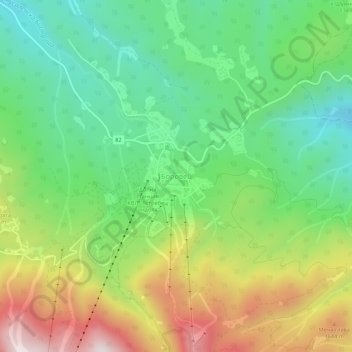 Borovets topographic map, elevation, terrain