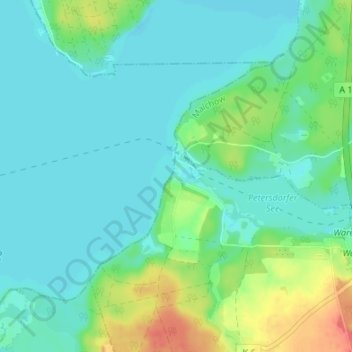 Lenz-Süd topographic map, elevation, terrain