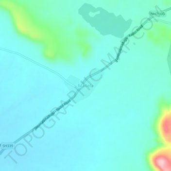 Mallela topographic map, elevation, terrain
