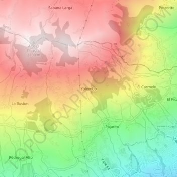 Yolombo topographic map, elevation, terrain