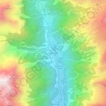 Valdo topographic map, elevation, terrain
