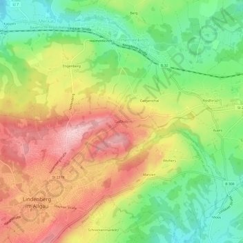 Goßholz topographic map, elevation, terrain