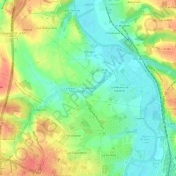 Le Patillou topographic map, elevation, terrain