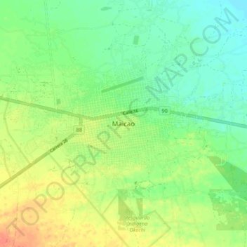 Maicao topographic map, elevation, terrain