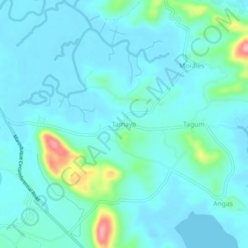 Tamayo topographic map, elevation, terrain