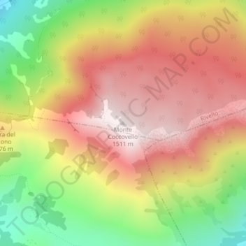 Monte Coccovello topographic map, elevation, terrain