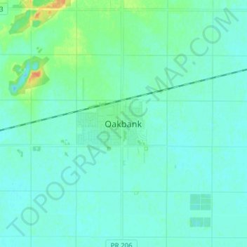 Oakbank topographic map, elevation, terrain