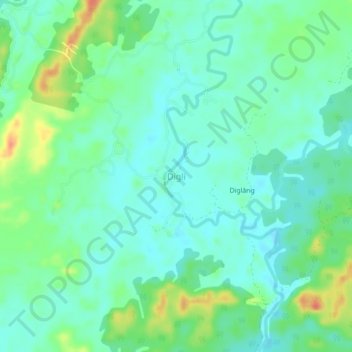 Digli topographic map, elevation, terrain