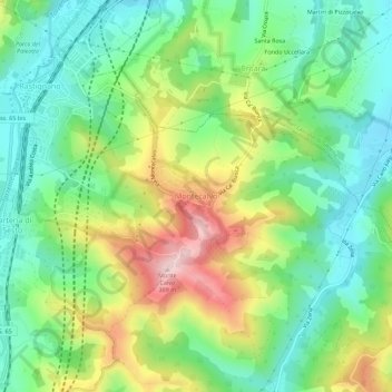 Montecalvo topographic map, elevation, terrain