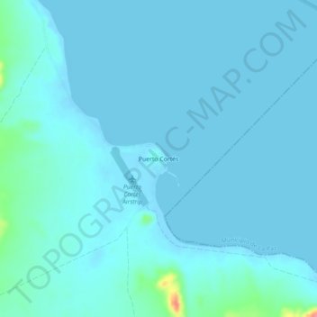 Puerto Cortés topographic map, elevation, terrain