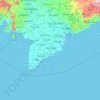 Sóc Trăng topographic map, elevation, terrain