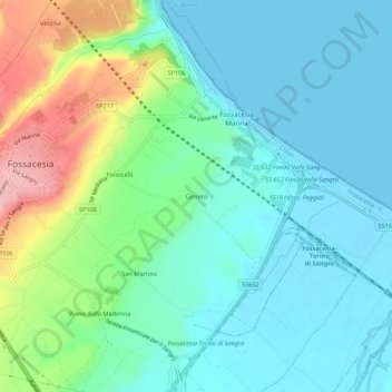 Cerreto topographic map, elevation, terrain