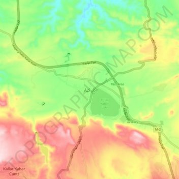 Kallar Kahar topographic map, elevation, terrain