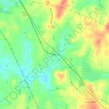 Sargent topographic map, elevation, terrain
