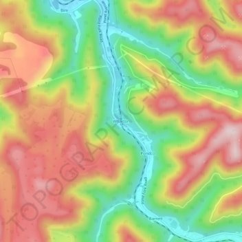Wharton topographic map, elevation, terrain