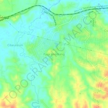 Pasir Kembang topographic map, elevation, terrain