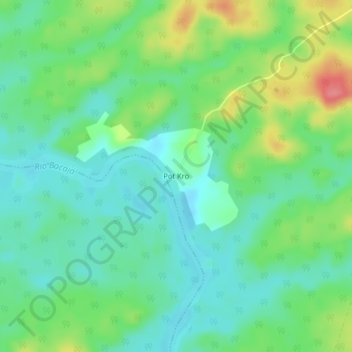 Pot Kro topographic map, elevation, terrain
