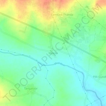 Mokila topographic map, elevation, terrain