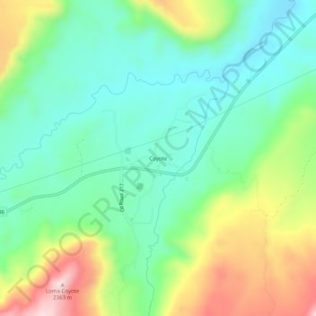 Coyote topographic map, elevation, terrain
