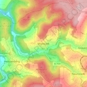 Mönstadt topographic map, elevation, terrain
