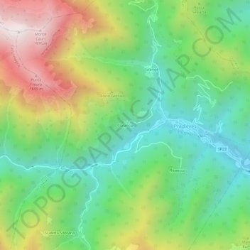 Cialancia topographic map, elevation, terrain