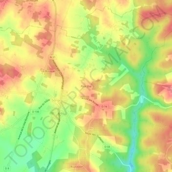 Pirat Bas topographic map, elevation, terrain