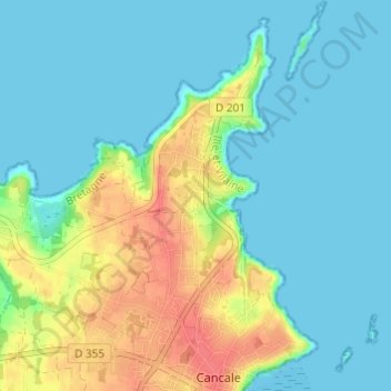 La Basse Cancale topographic map, elevation, terrain