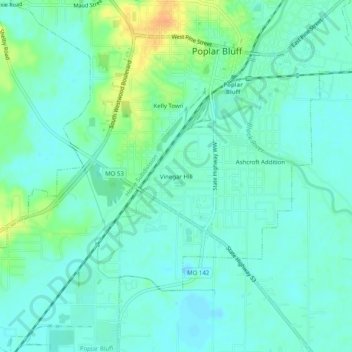 Vinegar Hill topographic map, elevation, terrain