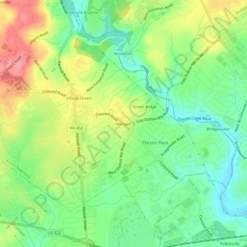Morgan topographic map, elevation, terrain