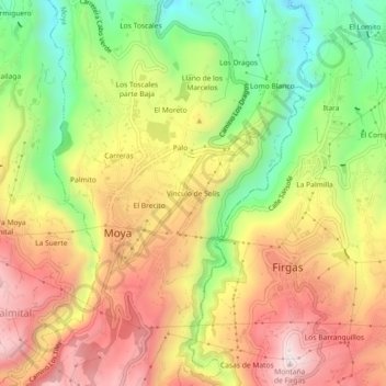 Vínculo de Solís topographic map, elevation, terrain