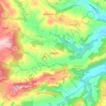 Montauto topographic map, elevation, terrain