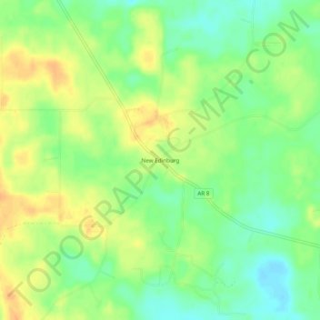 New Edinburg topographic map, elevation, terrain