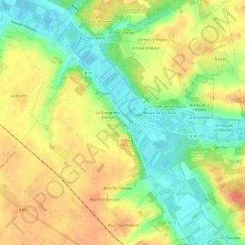 Le Bourg topographic map, elevation, terrain