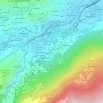 Le Bettex topographic map, elevation, terrain