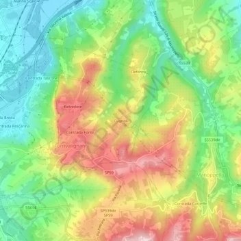 Cugnoli topographic map, elevation, terrain