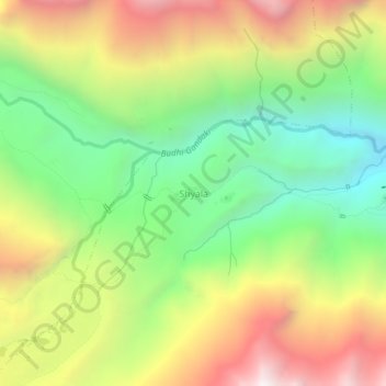 Shyala topographic map, elevation, terrain