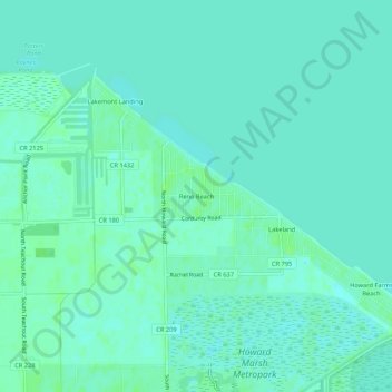 Reno Beach topographic map, elevation, terrain