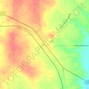 Zephyr topographic map, elevation, terrain