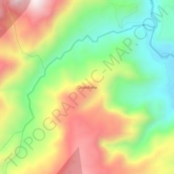 Quinchana topographic map, elevation, terrain