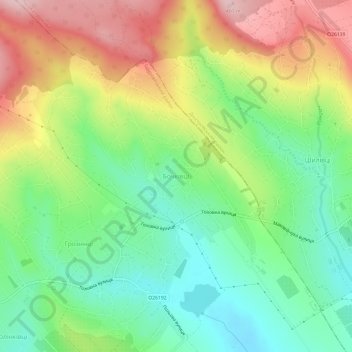Bochkivtsi topographic map, elevation, terrain