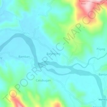 Balimbing topographic map, elevation, terrain