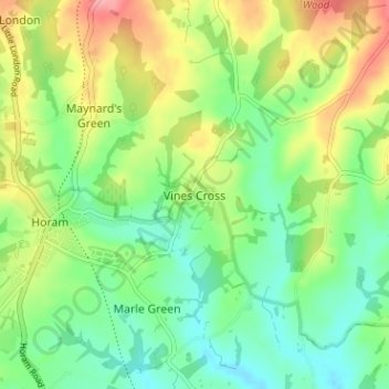 Vines Cross topographic map, elevation, terrain
