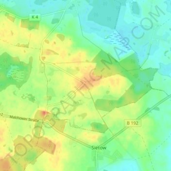 Poppentin topographic map, elevation, terrain